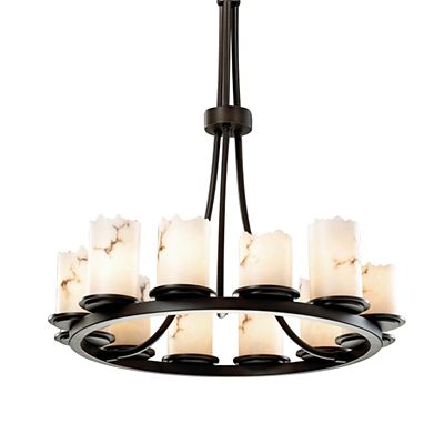 Justice Design Group LumenAria Dakota 12 Light Chandelier - Color: Cream - 