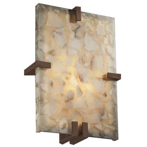 Justice Design Group Alabaster Rocks Clips Rectangle Wall Sconce - Color: A