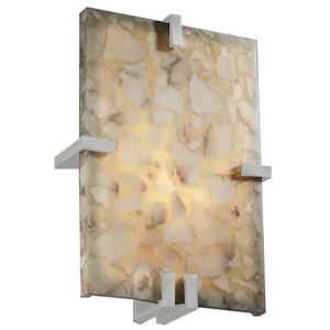 Justice Design Group Alabaster Rocks Clips Rectangle Wall Sconce - Color: A