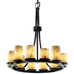 Justice Design Group Alabaster Rocks Dakota 12-Light Ring Chandelier - Colo