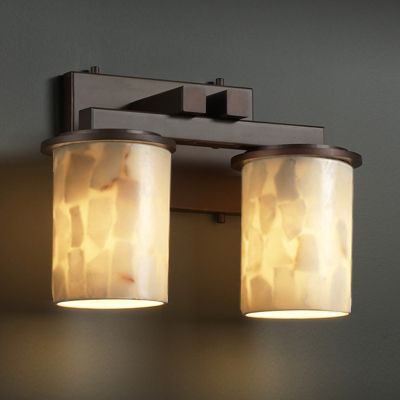 Justice Design Group Alabaster Rocks Dakota Vanity Light - Color: Amber - S