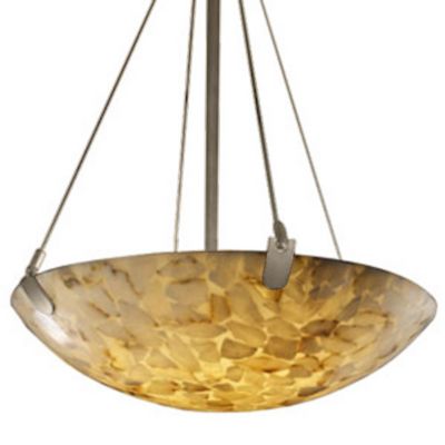 Justice Design Group Alabaster Rocks Bowl Pendant Light - Color: Amber - S