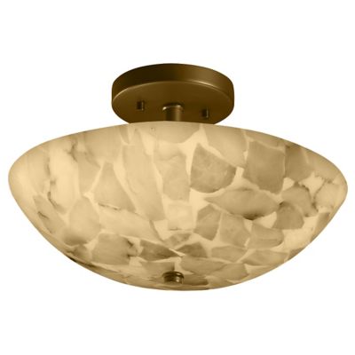 Justice Design Group Alabaster Rocks Semi-Flushmount Light - Color: Amber -