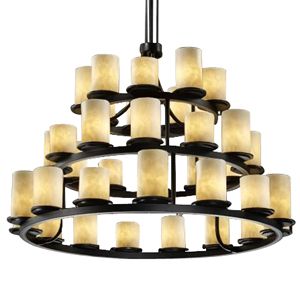 Justice Design Group Clouds Dakota 3-Tier Chandelier - Color: Beige - Size: