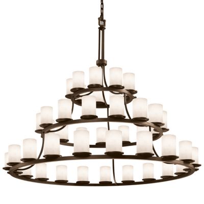 Justice Design Group Clouds Dakota 3-Tier Chandelier - Color: Beige - Size: