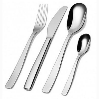 Alessi KnifeForkSpoon 24 pc Monobloc Cutlery Set - Color: Metallics - AJM22