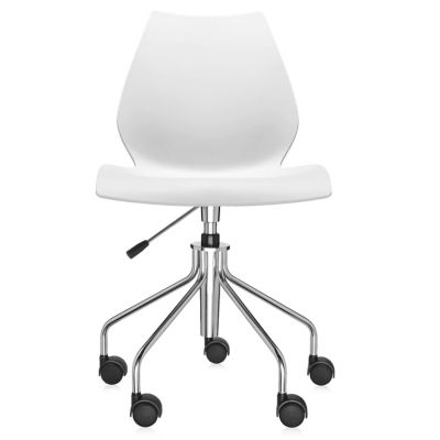 Kartell Maui Swivel Chair Height-Adjustable - Color: White - 2878/2M
