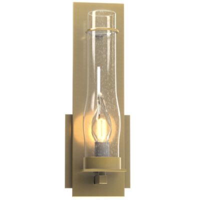 Hubbardton Forge New Town Wall Sconce with Seedy Hurricane Clear Glass - Co