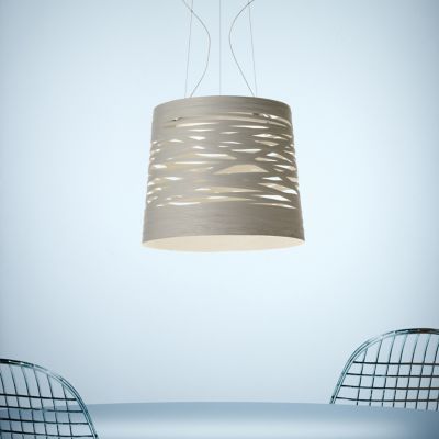 Foscarini Tress Drum Suspension Light - Color: White - FN182007S2_10_U