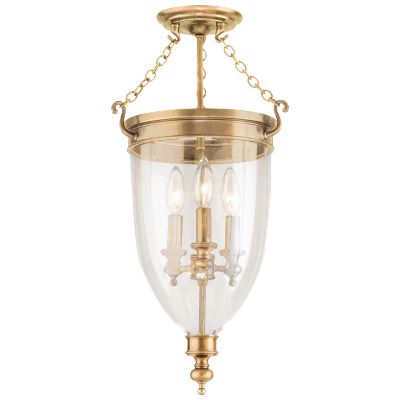 Flush mount shop bell jar lighting
