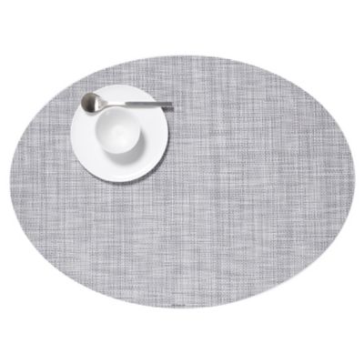 Chilewich Mini Basketweave Oval Placemat - Color: Grey - 100130-034