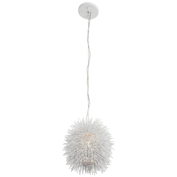 Varaluz Urchin Mini Pendant Light - Color: White - Size: 1 light - 169M01WH