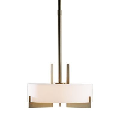 Hubbardton Forge Axis Adjustable Drum Pendant Light - Color: Beige - Size: 