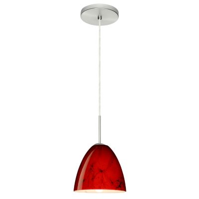 Besa Lighting Vila Pendant Light - Color: Red - 1JT-4470MA-SN