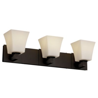 Justice Design Group Fusion Square Flared Opal Shade Modular Vanity Light -