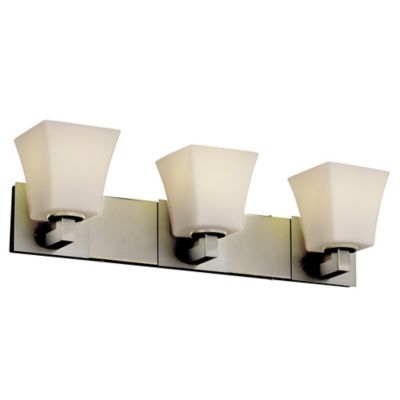 Justice Design Group Fusion Square Flared Opal Shade Modular Vanity Light -