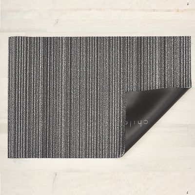 Chilewich Skinny Stripe Shag Indoor/Outdoor Mat - Color: Grey - Size: Utili