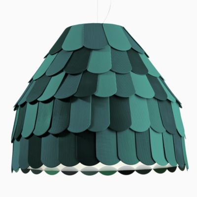 Fabbian Roofer F12A01 Pendant Light - Color: Green - Size: 1 light - F12A01