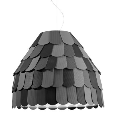 Fabbian Roofer F12A01 Pendant Light - Color: Grey - Size: 1 light - F12A01 