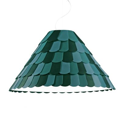 Fabbian Roofer F12A03 Pendant Light - Color: Green - Size: 1 light - F12A03