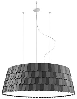 Fabbian Roofer Drum Pendant Light - Color: Grey - Size: Large - F12A09 A 21