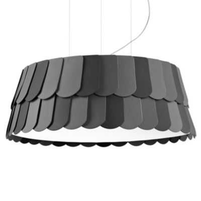 Fabbian Roofer Drum Pendant Light - Color: Grey - Size: Small - F12A05 A 21