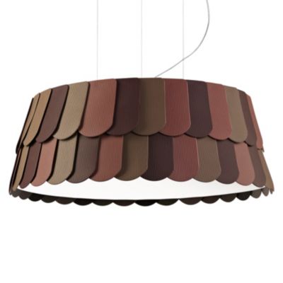 Fabbian Roofer Drum Pendant Light - Color: Brown - Size: Small - F12A05 A 3