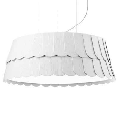 Fabbian Roofer Drum Pendant Light - Color: White - Size: Small - F12A05 A 0