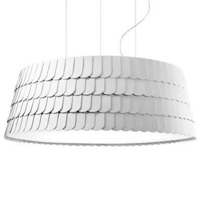 Fabbian Roofer Drum Pendant Light - Color: White - Size: Large - F12A09 A 0