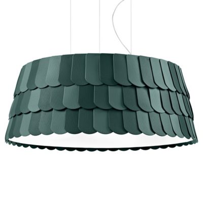 Fabbian Roofer Drum Pendant Light - Color: Green - Size: Medium - F12A07 A 