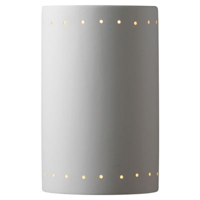 Justice Design Group Ambiance Cylinder Wall Sconce - Color: White - Size: L