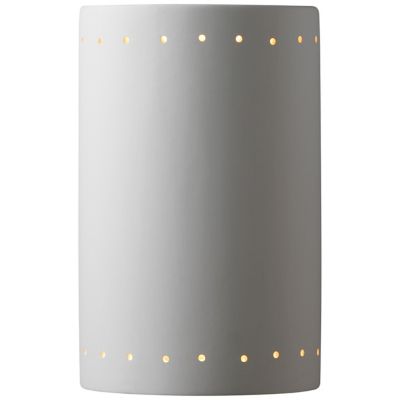 Justice Design Group Ambiance Cylinder Wall Sconce - Color: White - Size: L