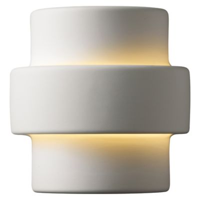 Justice Design Group Step Wall Sconce - Color: White - Size: Small - CER-22