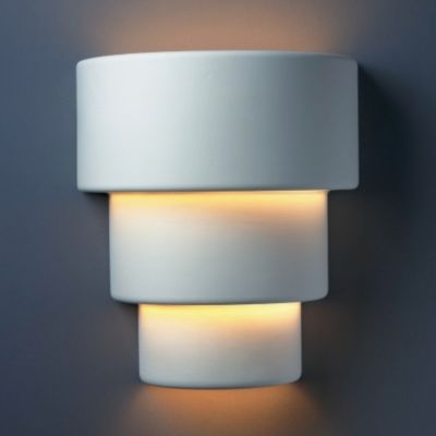 Justice Design Group Terrace Wall Sconce - Color: White - Size: Large - CER