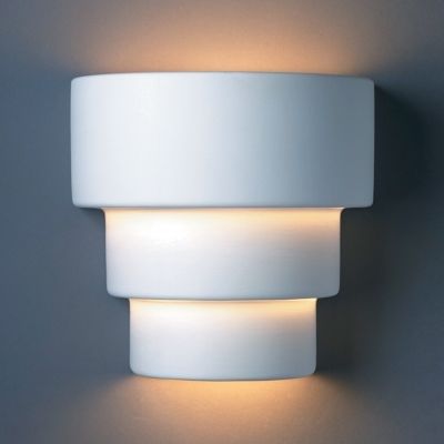 Justice Design Group Terrace Wall Sconce - Color: White - Size: Small - CER