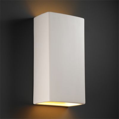 Justice Design Group Rectangle Outdoor Wall Sconce - Color: White - Size: S