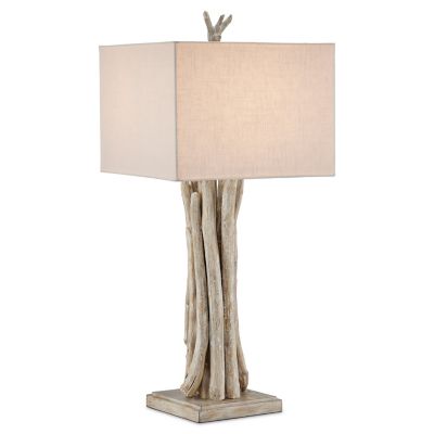 Currey & Company Driftwood Table Lamp - Color: White - Size: 1 light - 6000