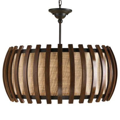 Currey & Company Dado Semi-Flushmount Light - Color: Wood tones - Size: 1 l