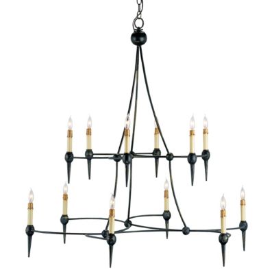 R332111 Currey & Company Danielli Chandelier - Color: Blac sku R332111