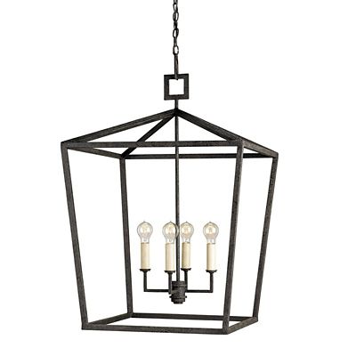 Currey & Company Denison Pendant Light - Color: Black - Size: 4 light - 987