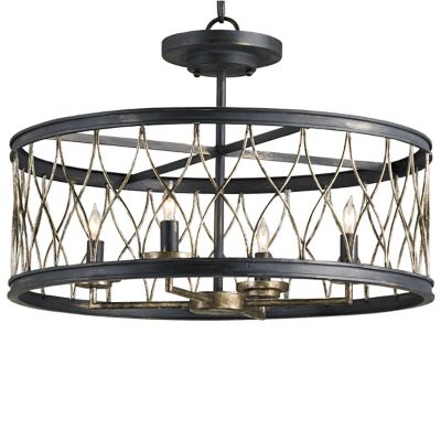 R332184 Currey & Company Crisscross Semi-Flushmount Light/ sku R332184