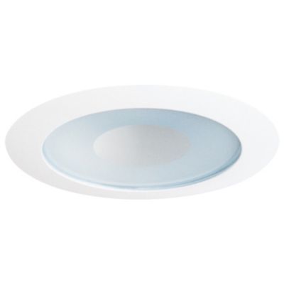 Juno 4-Inch Frosted Lens with Clear Center Trim - Color: White - Size: 4 in