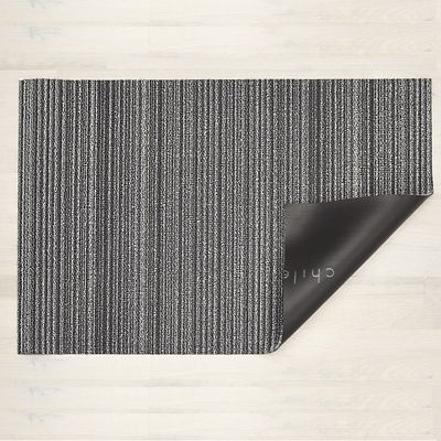 Chilewich Skinny Stripe Shag Runner - Color: Black - 200135-020