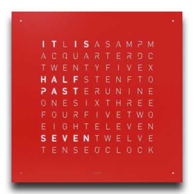 QLOCKTWO LARGE Wall Clock - Color: Silver - LG4USFRSS