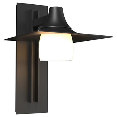 Hood Outdoor Tall Wall Sconce with Glass