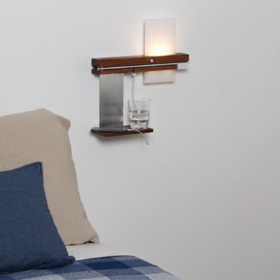 Cerno Levo LED Sconce with USB Charger - Color: Brown - Size: 1 light - 03-