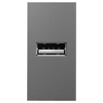 R354476 Legrand Adorne USB 1-Module Outlet - Color: Grey - sku R354476