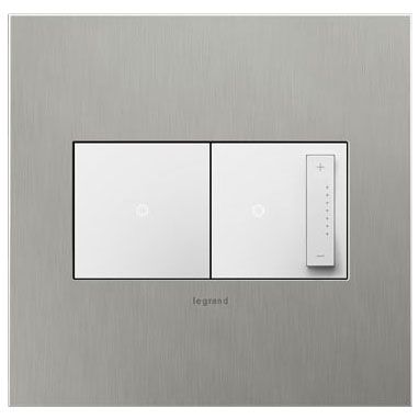 Legrand Adorne Wall Plate - Color: Stainless Steel - Size: 2-Gang - AWC2GBS