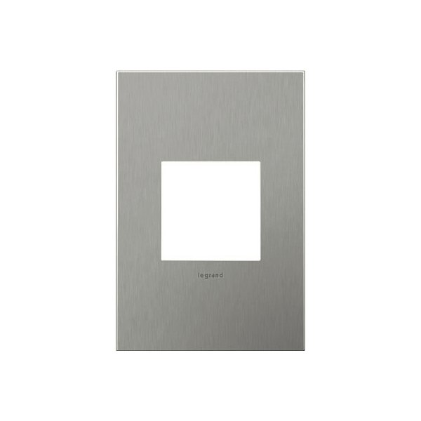 Legrand Adorne Wall Plate - Color: Stainless Steel - Size: 1-Gang - AWC1G2B