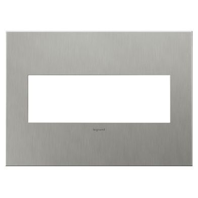 Legrand Adorne Wall Plate - Color: Stainless Steel - Size: 3-Gang - AWC3GBS